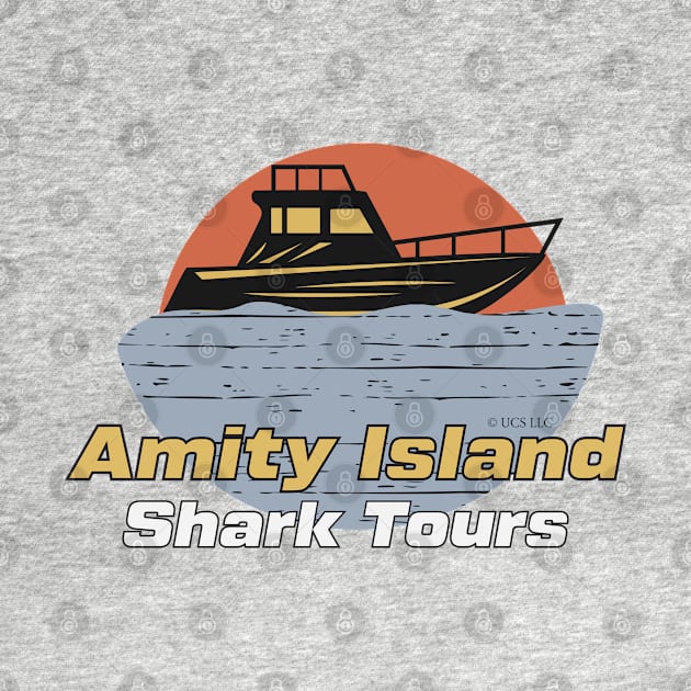 JAWS Movie Amity Island Shark Tours Vintage Style Design by Naumovski